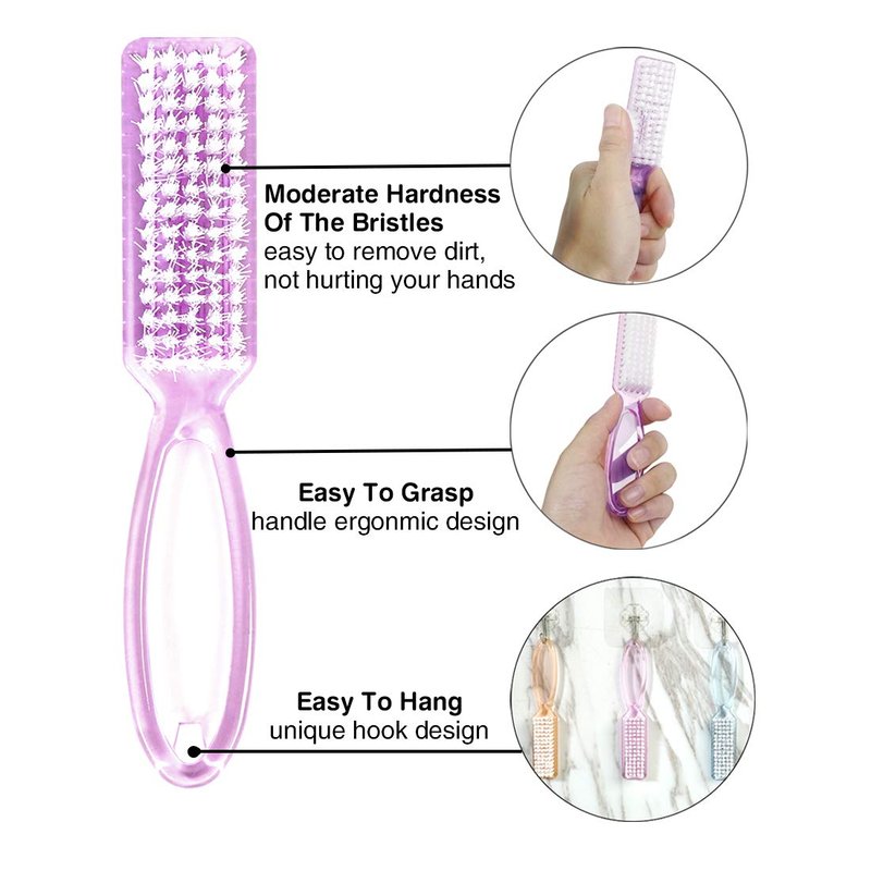 Nail Brush, 10 Pieces Fingernail Brush with Handle Grip, Multicolor Nail Brushes for Cleaning, Nail Scrub Brush for Toes and Nails Cleaner Men and Women