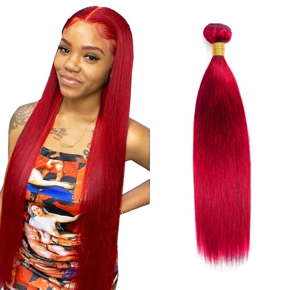 Burgundy Straight Bundles Red Human Hair Bundle Red Straight Bundle Human Hair 28 Inch Burgundy Bundles