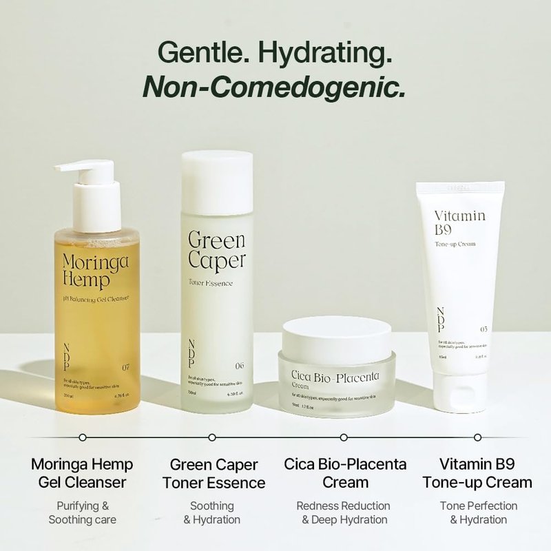 NDP Moringa Hemp Gel Cleanser, Gel-to-Foam, pH Balancing, Vegan, Non-Stripping, Hydrating Face Wash for Sensitive Skin – Fragrance-Free, Clean Beauty, Korean Skincare, 200ml / 6.76 fl oz