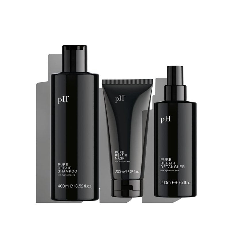 pH Pure Hair Repair Shampoo & Conditioner Set - Hydrating Hyaluronic Acid Formula | 13.52 oz + 6.67 oz