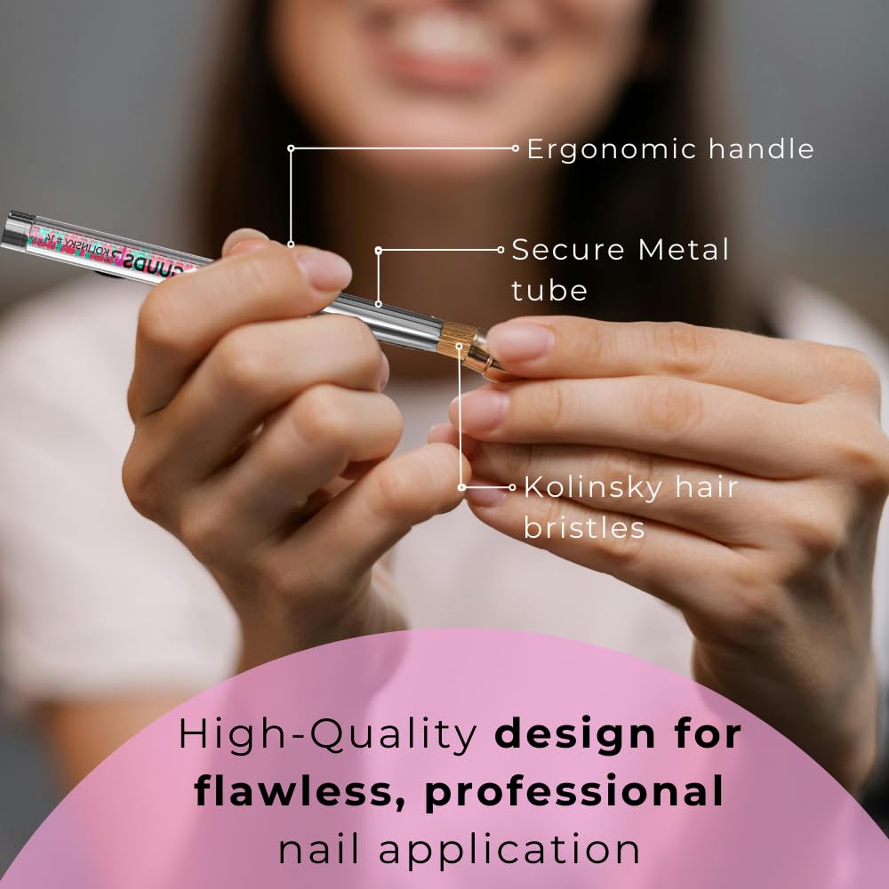 **Kolinsky Acrylic Nail Brush Size 12 - Professional Nail Art Brush for Precision Acrylic Application | No Shedding, Ideal for Salon & DIY Use**