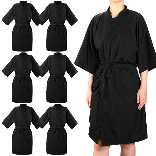 Toulite 6 Pieces Salon Robes Smock for Clients Haircut Cape Hair Salon Client Gown Cape for Women,40 Inches Long (No Pocket)