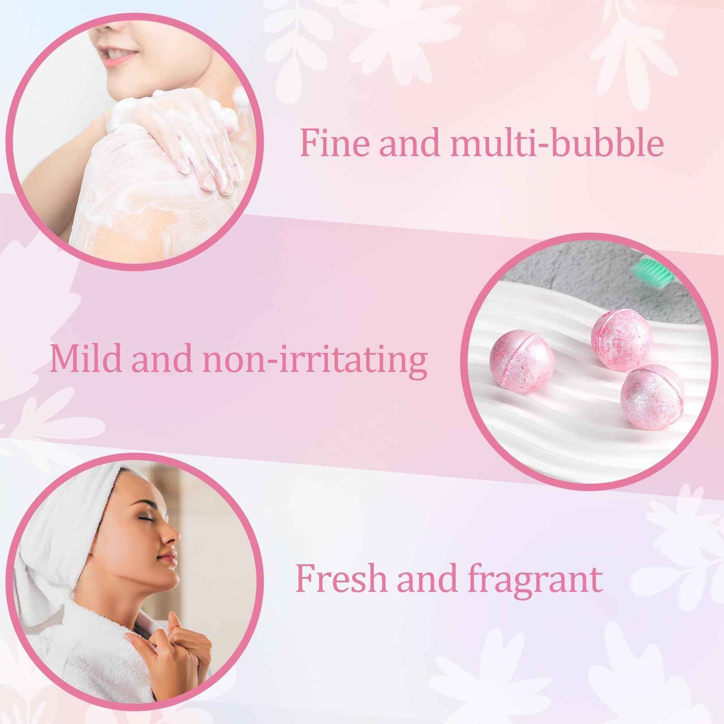 Demissle 20 Pcs 0.53 oz Bath Bombs Bath Fizzies Mini Bath Balls for Women Relaxing Refreshing Bath Bombs Gift Set with Glitter for Bubble Spa(Pink)