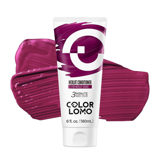 COLORLOMO Color Depositing Conditioner for Bleached Hair, Semi Permanent Hair Color Conditioner with Shea Butter & Almond Oil, Hydrates & Refreshes Faded Color, Vegan, 6oz-Merlot