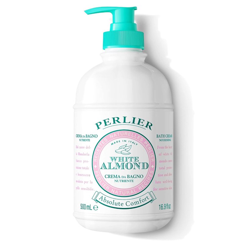 Perlier White Almond Shower & Bath Cream - Nourishing Almond Oil Formula for Deep Hydration | 16.9 Fl Oz