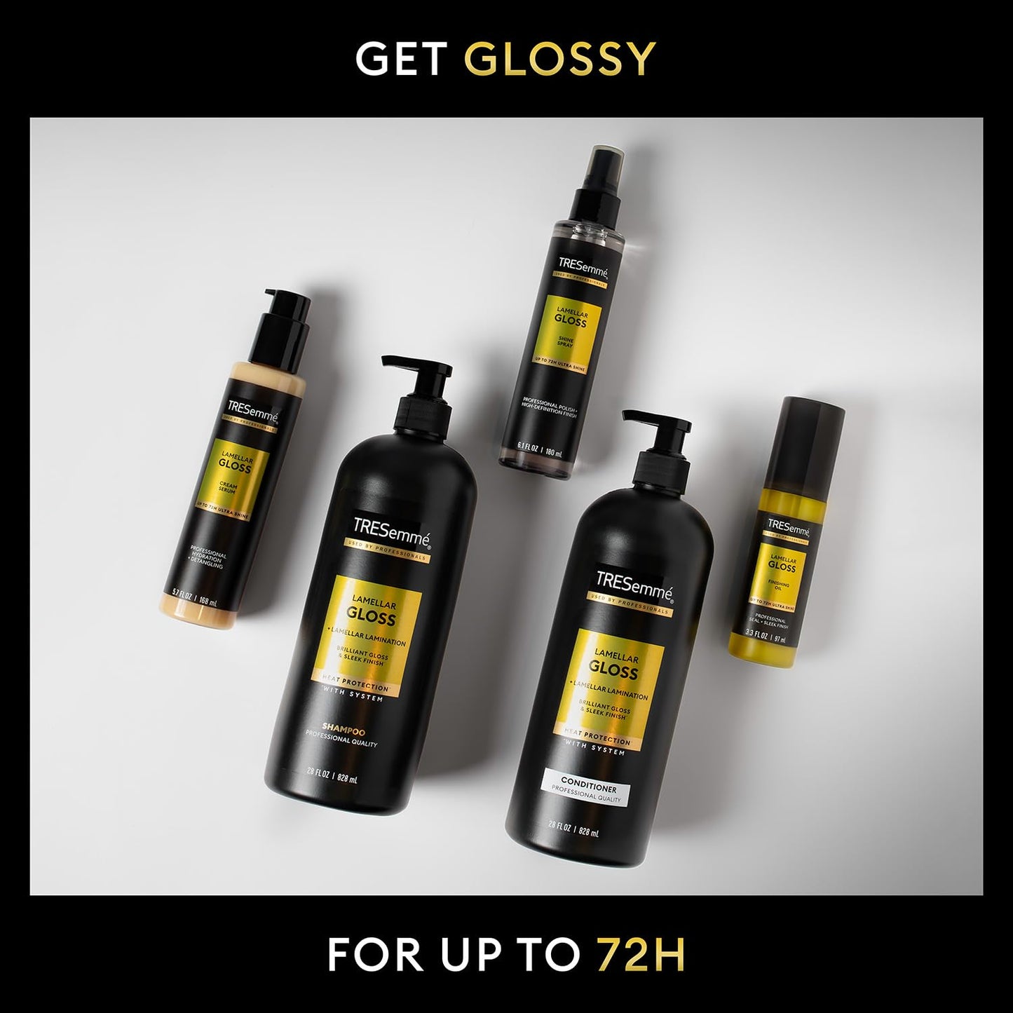 TRESemmé Finishing Hair Oil, Lamellar Gloss 3-Pack – Hair Smoothing Products for Glossy Hair, Sleek Looks & Frizz Control, 3.3 Oz Ea