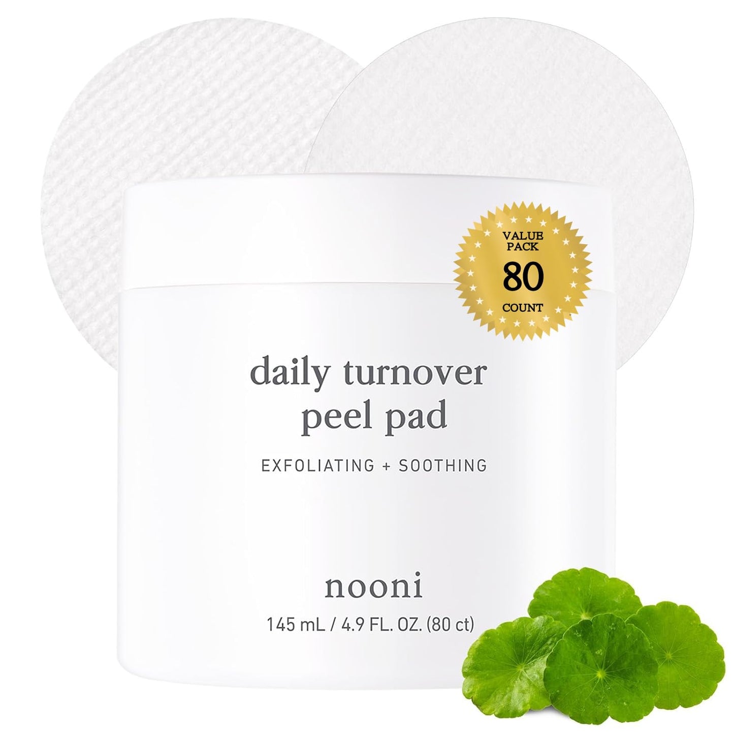 Glycolic Acid Facial Toner Pads - Exfoliating Pore Treatment, 80 Count | Korean Skincare for Glass Skin & Fine Line Reduction
