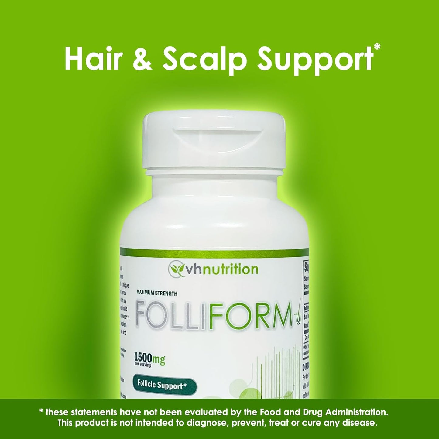 FOLLIFORM DHT Blocker Supplement - 1500mg Saw Palmetto & Nettle Root | Supports Healthy Hair Growth | 60 Capsules (Pack of 2)