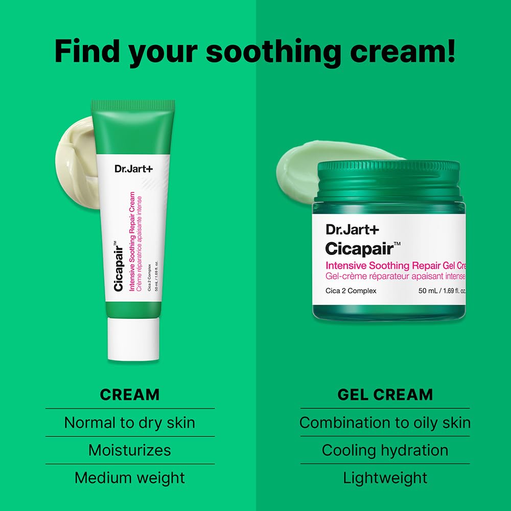 Dr.Jart+ Cicapair Sensitive Skin Korean Face Moisturizer for Redness and Barrier Repair with Centella Asiatica | Korean Skin Care, 1.69 Fl Oz