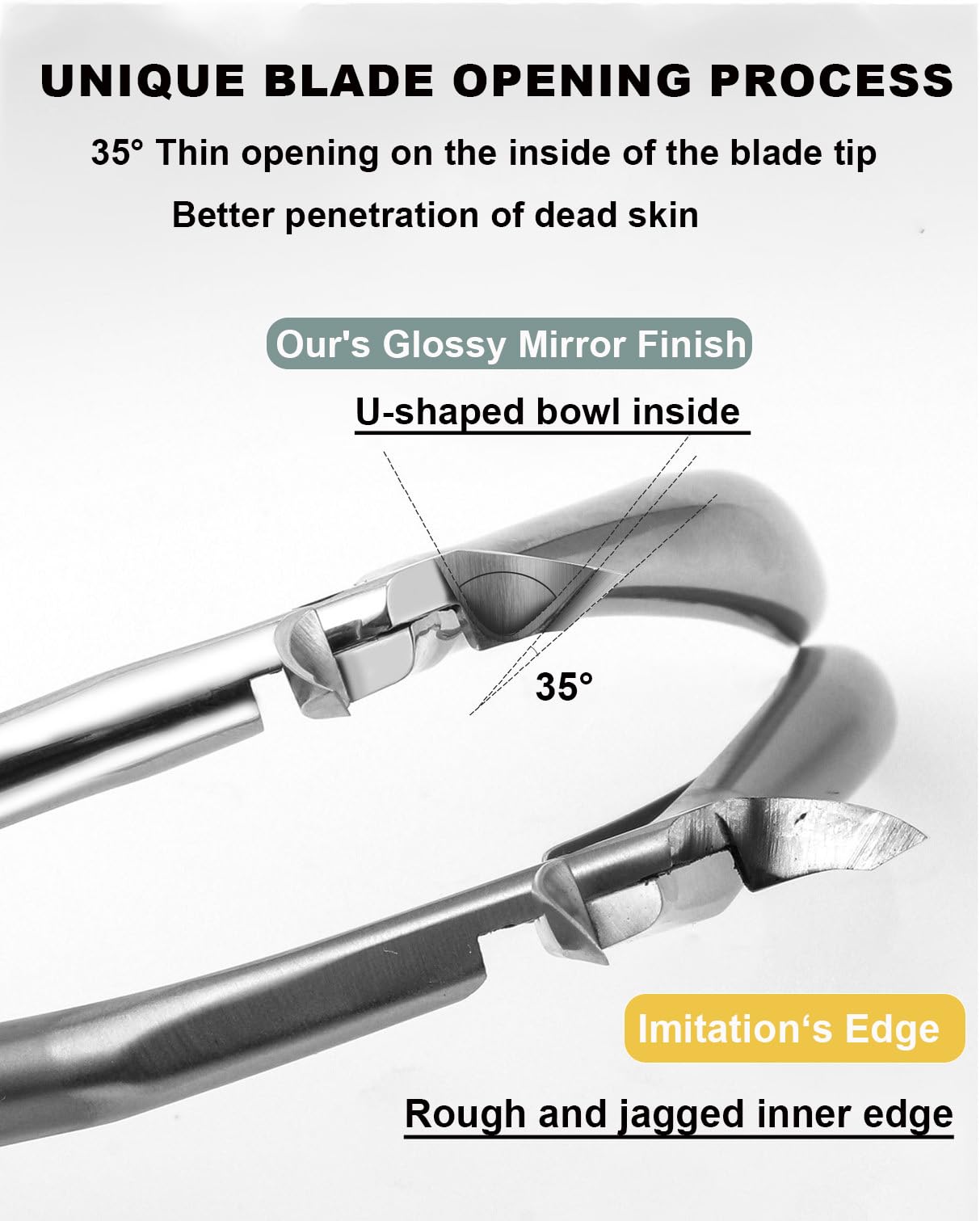 HaimiLiya Cuticle Nippers, Professional Accurate Fast Sharp Small Jaw Cuticle Cutters, Nail Cuticle Cutting Pliers, Nail Dead Skin Remover Tool,Stainless Steel Cuticle Trimmer, Silver, Jaw 3mm