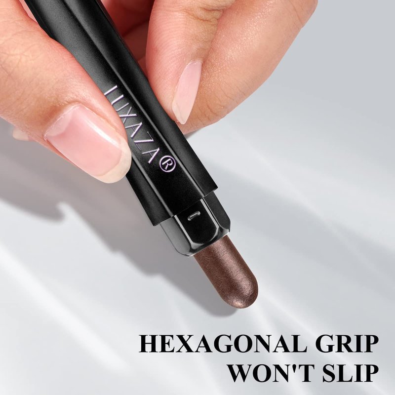 Eyeshadow Stick Makeup Set - 6PCS Dark Brown Shimmer Pencils for Long-Lasting Metallic Eye Looks | A02-Taupe Mauve