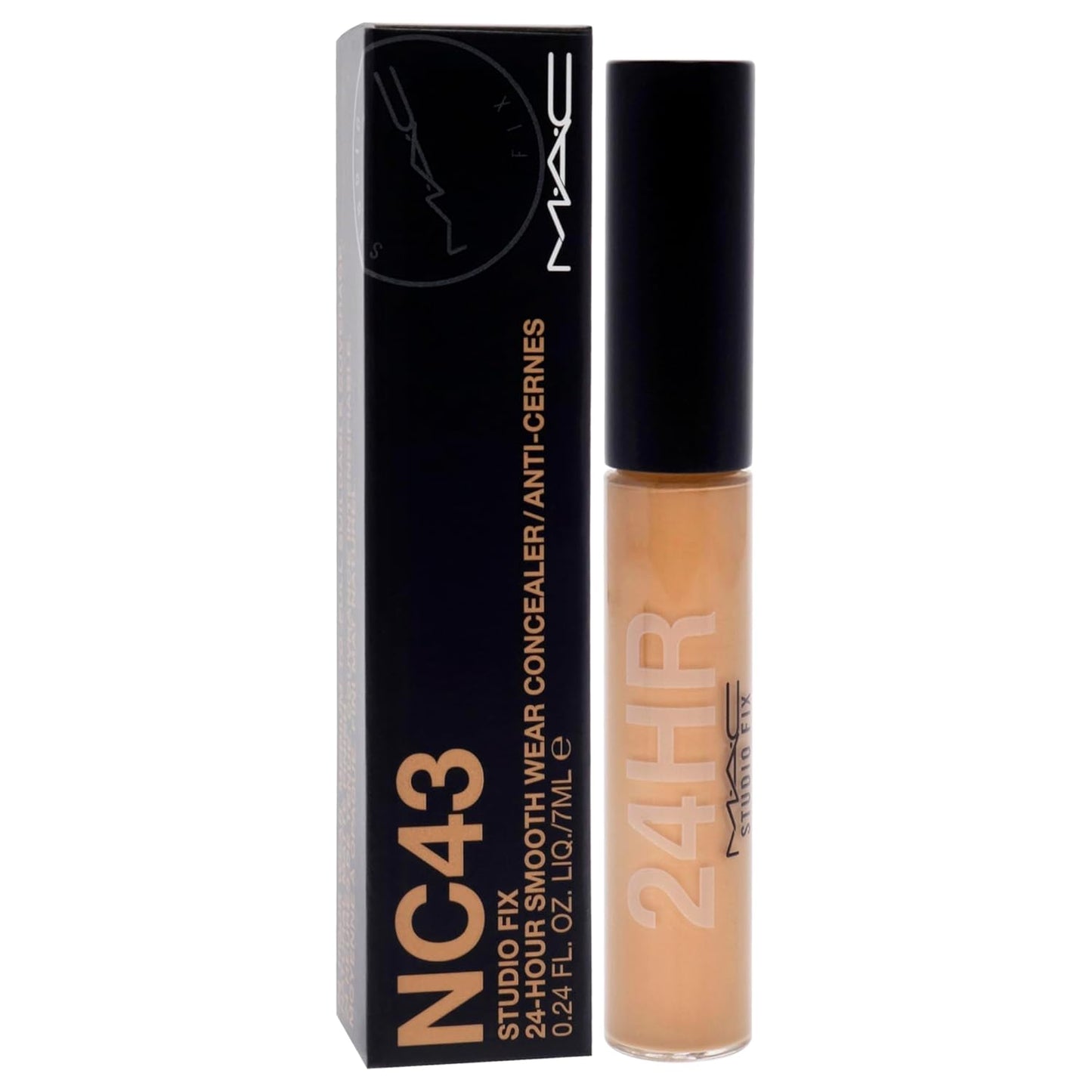 MAC Studio Fix 24-Hour Smooth Wear Concealer - Long-Lasting, Full Coverage | NC43, 0.24 oz