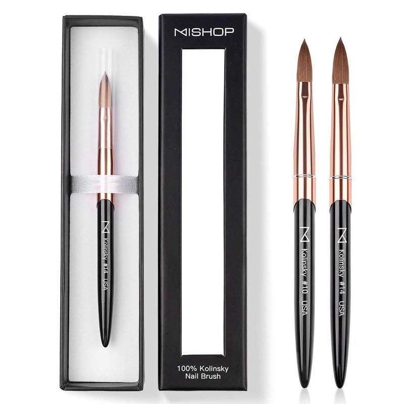 M – Regal 100% Kolinsky Acrylic Nail Brush | Professional Acrylic Nail Sculpting & Application Brush | Premium Nail Art Tool for Nail Technicians & Artists (#16)