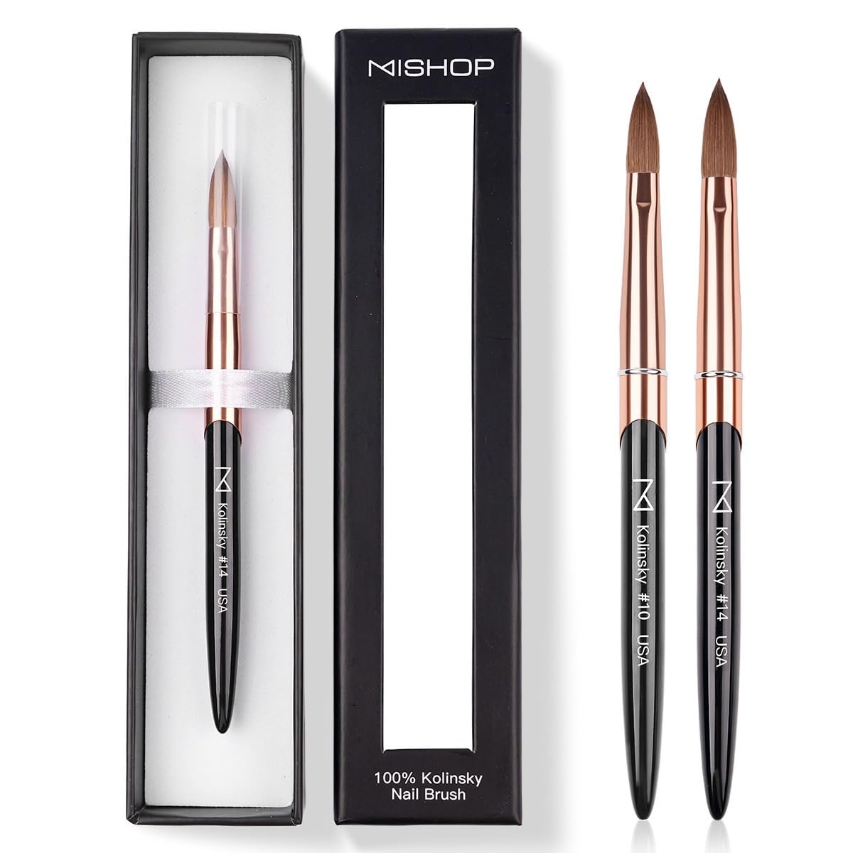 M – Regal 100% Kolinsky Acrylic Nail Brush | Professional Acrylic Nail Sculpting & Application Brush | Premium Nail Art Tool for Nail Technicians & Artists (#18)