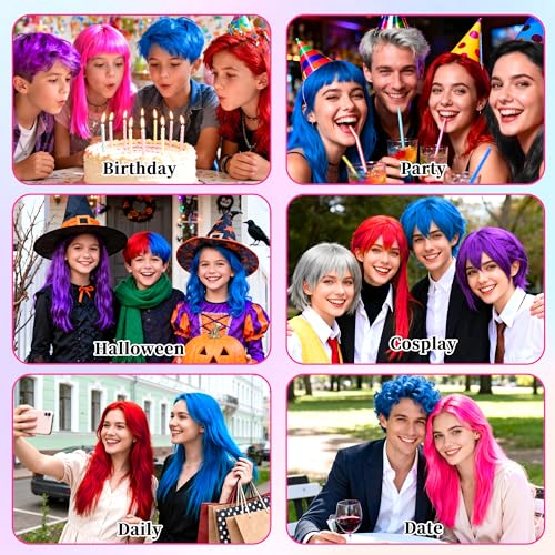 2 Pack Temporary Hair Color Spray for Girls Women,Washable Hair Dye Spray Non-Sticky Halloween Cosplay Party Crazy Hair Day Hair Coloring Wax (Fiery Red&Purple)