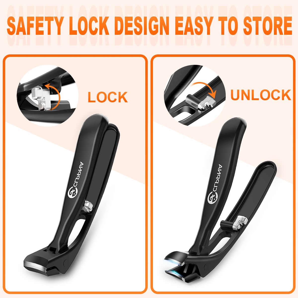 Toenail Clippers for Seniors, 2026 Upgrade Angled Head Nail Clippers for Men with Catcher, CLPPNA Ergonomic Toenails Clipper for Thick Toenails Long Handle, Sharp Wide Jaw Fingernail Clippers Adult