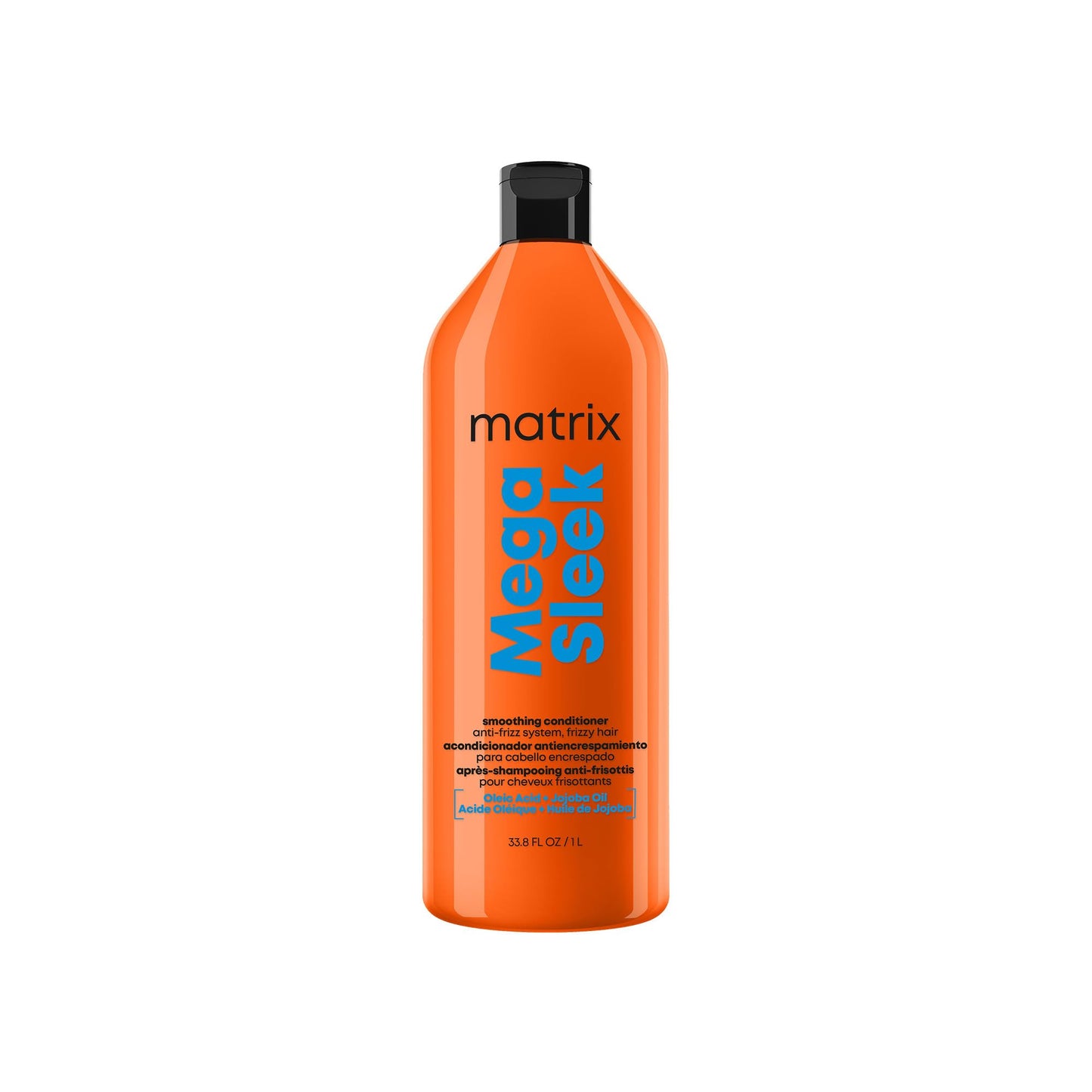 Matrix Mega Sleek Anti-Frizz Conditioner - 96H Anti-Frizz, 12x Smoother Hair, and Lasting Hydration, With Oleic Aicd and Jojoba Oil, For All Hair Types
