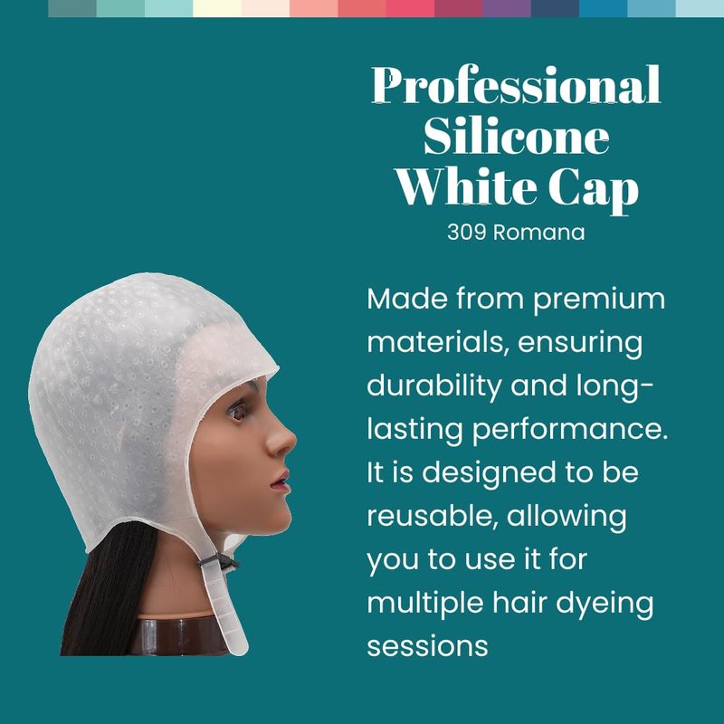 Dompel Silicone Hair Highlighting Cap White | Romana Model 390-SA | Salon-Quality Highlights for All Hair Types