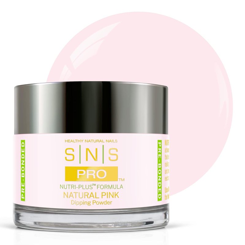 SNS Nail Dip Powder - Natural Pink Sheer Acrylic Nail Color | Long-Lasting, Low-Odor, 2 Oz