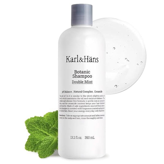Karl&Hans Botanic Gourmand Coconut Vegan Shampoo Organic - Sulfate-Free, Moisturizing, Nourishing Shampoo with Coconut Oil&Natural Flower Extracts for Dry and Damaged Hair and Scalp Repair, 13.2 fl oz