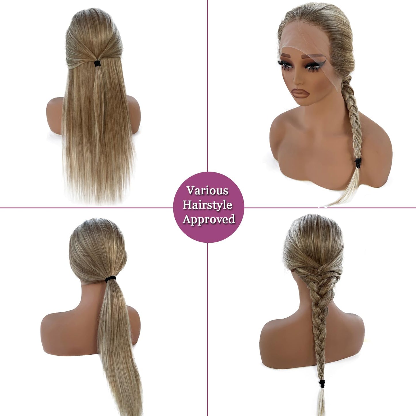 Ubetta Honey Blonde Wig Human Hair, Body Wave Honey Blonde Lace Front Wig Human Hair Glueless 13x4 HD Wigs Human Hair Pre Plucked 180% Density Lace Frontal Human Hair Wigs 27# Blonde Wig 20 Inch