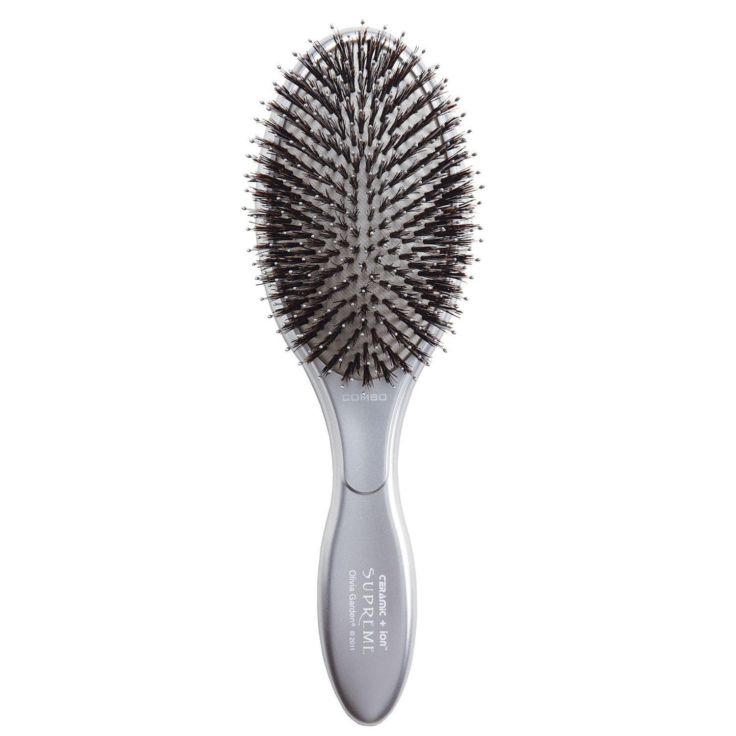 Olivia Garden Ceramic + Ion Supreme Paddle Hair Brush for Men and Women - Professional Boar Bristle Hair Brush for All Hair Lengths - Frizz-Free Results