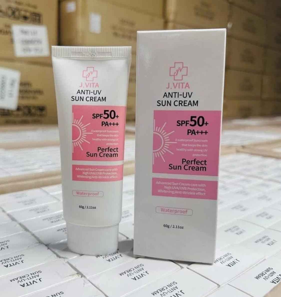 Korea J.Vita Anti-UV Sun Cream 60g / 2.11oz. SPPF50+ PA+++Perfect Waterproof Sunscreen that Keeps Skin Moisturize & Healthy with Strong UV Protection