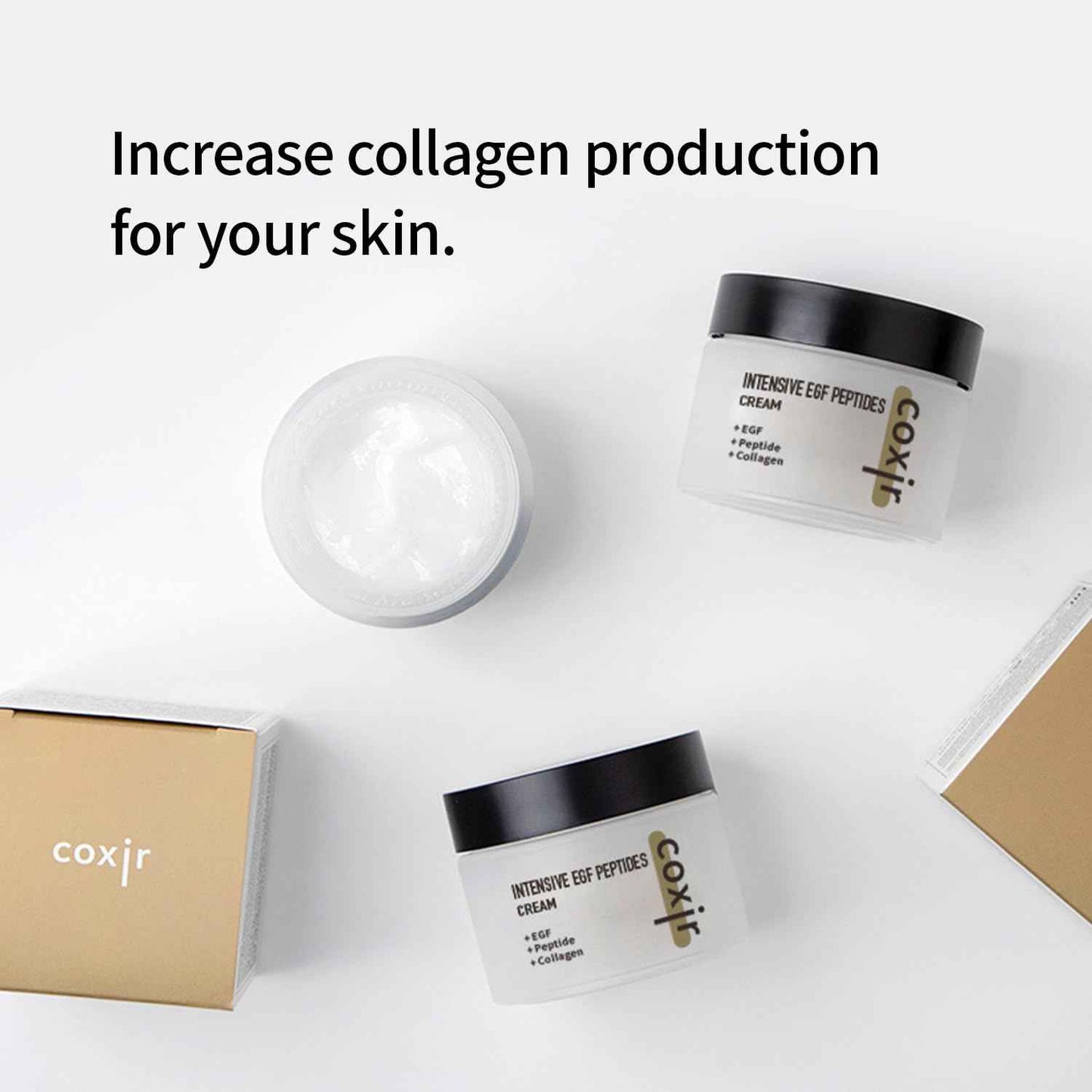 coxir INTENSIVE EGF PEPTIDES CREAM l Day&Night Firming Cream l EGF(Epidermal Growth Factor), Peptides, Niacinamide, Panthenol, Collagen l Korean Skincare [50ml/1.69fl.oz]