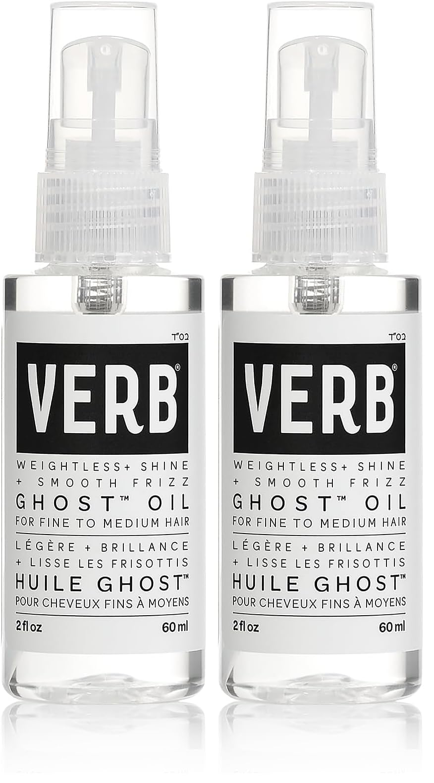VERB Ghost Oil, 2 fl oz- Weightless Hair Oil for Fine to Medium Hair – Smooths Frizz, Adds Shine – No Parabens, Gluten or Harmful Sulfates, (Pack of 2)