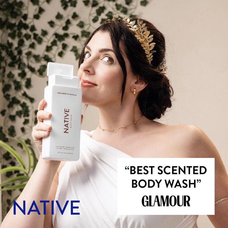 Native Body Wash Contains Naturally Derived Ingredients | For Women & Men, Sulfate, Paraben, & Dye Free Leaving Skin Soft and Hydrating | Grapefruit & Bergamot 18 oz