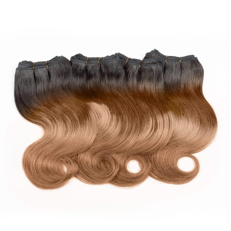 Ombre Human Hair Bundles Body Wave 4 bundle human hair 12A Virgin Unprocessed Human Hair Short Bundles Ombre Blonde Bundles(8888，1B/30)