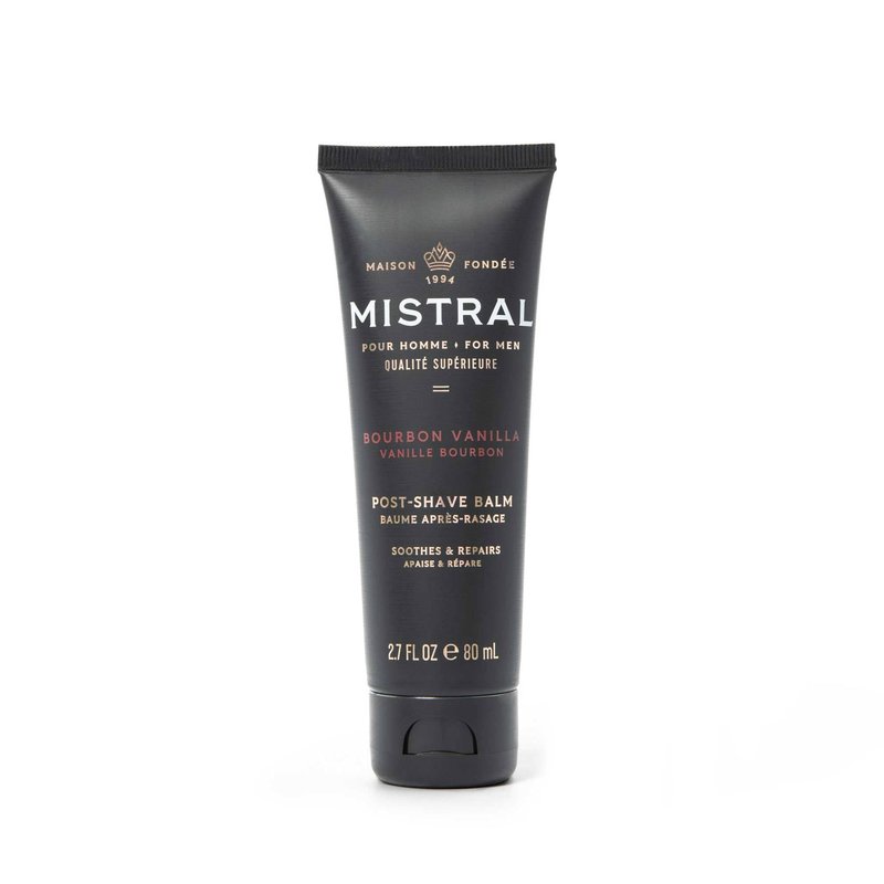 Mistral After Shave Balm, Bourbon Vanilla - 2.7 Fl Oz | Hydrating Aftershave for Men with Aloe & Jojoba Oil | Non-Greasy Post Shave Moisturizer, Soothes Razor Burn, Made in France, Paraben-Free