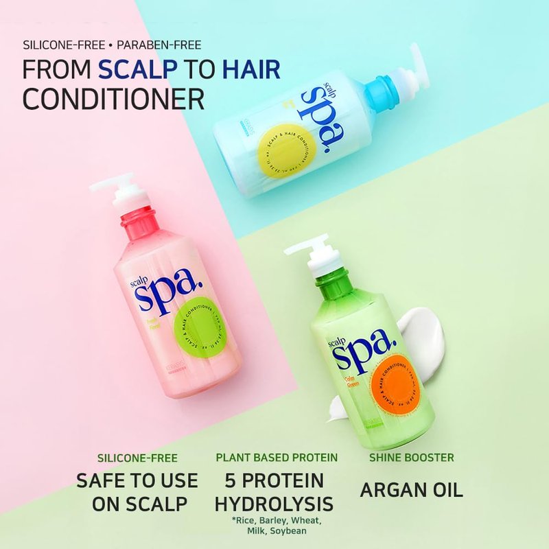 Kerasys Scalp Spa Silicone Free Weakly Acidic AHA Fresh Floral 25.36 fl oz / 750 ml (Shampoo + Conditioner Set)
