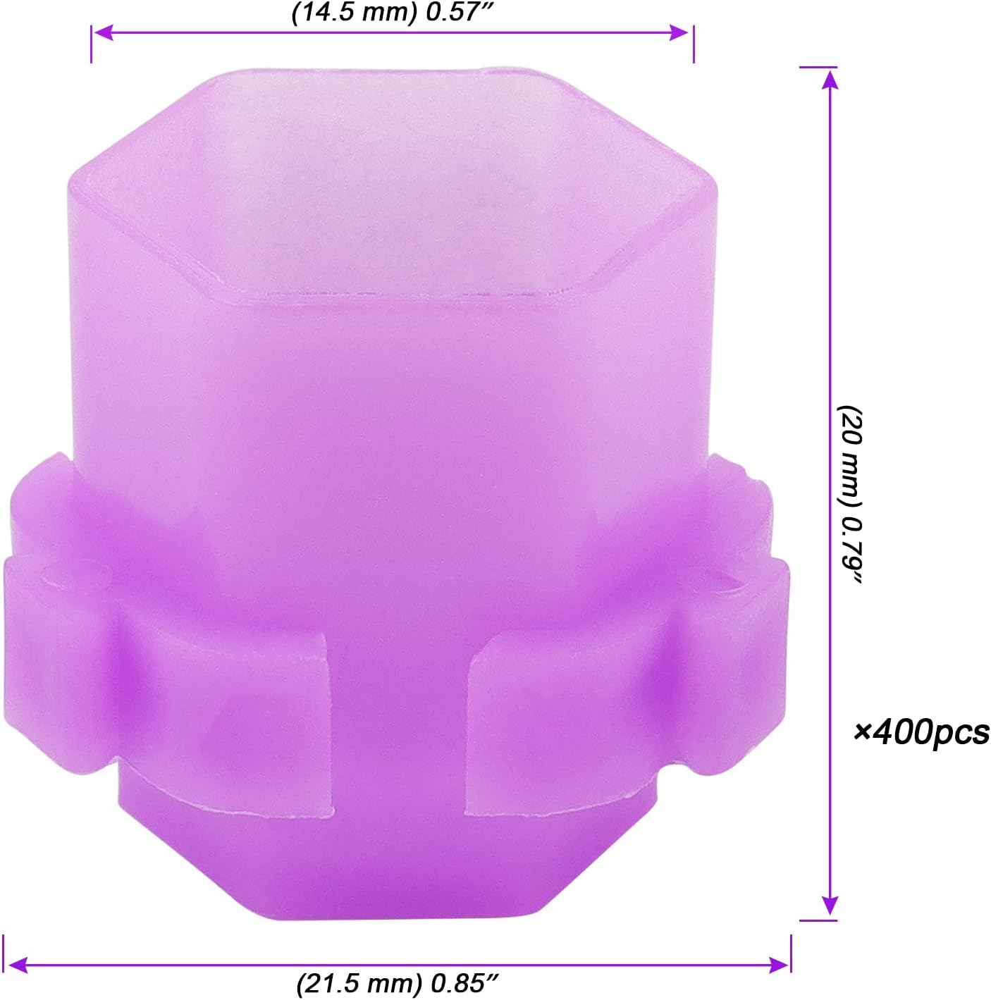 Tattoo Ink Cups - 400 PCS Purple Honeycomb Shape Pigment Holders with Base Design | Perfect for Tattoo Artists
