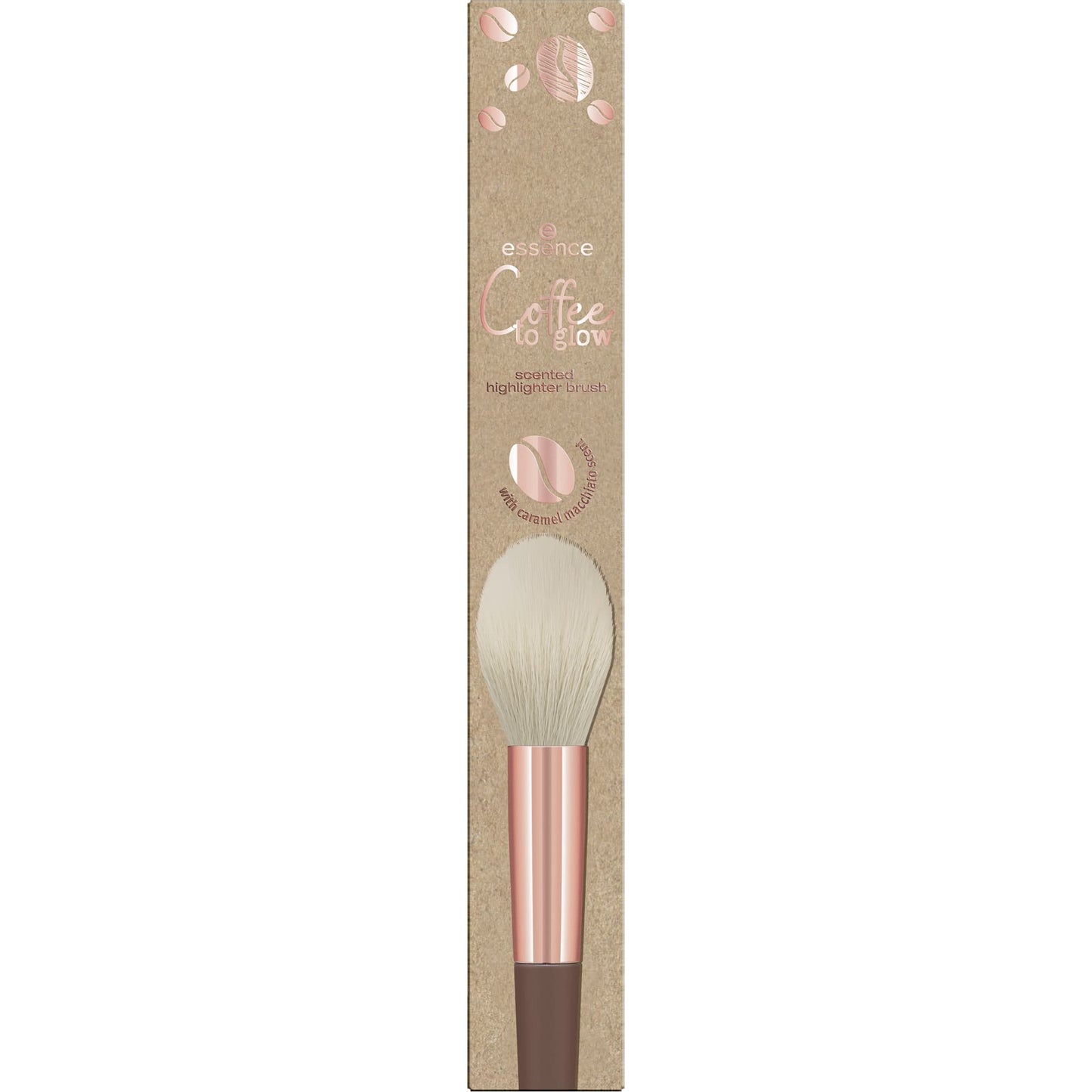 essence | Coffee to Glow Scented Highlighter Brush | Hello, Brew-Triful! | Caramel Macchiato Scent | Super Soft & Extra Gentle | Vegan & Cruelty Free