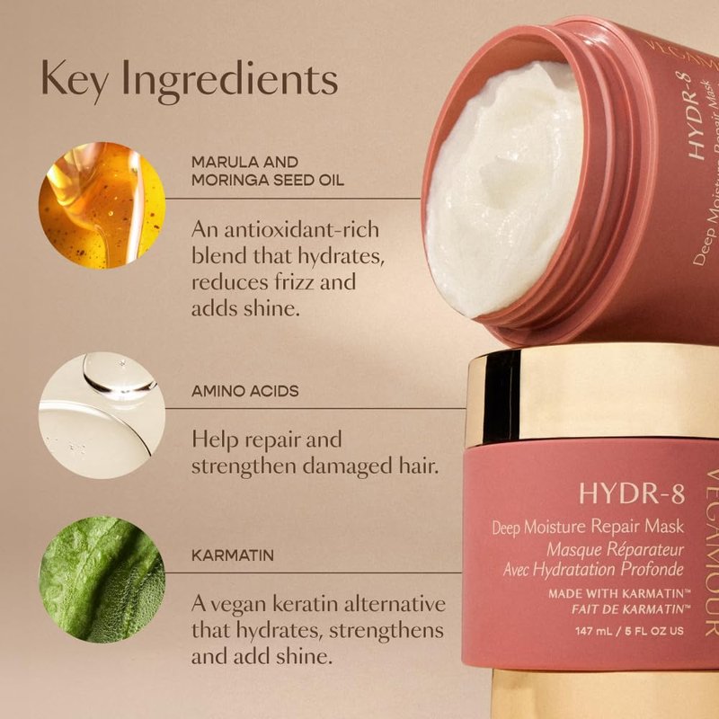 VEGAMOUR Hydr-8 Deep Moisture Repair Hair Mask - Sulfate-Free Conditioner for Dry, Damaged Hair | 5 fl. oz.