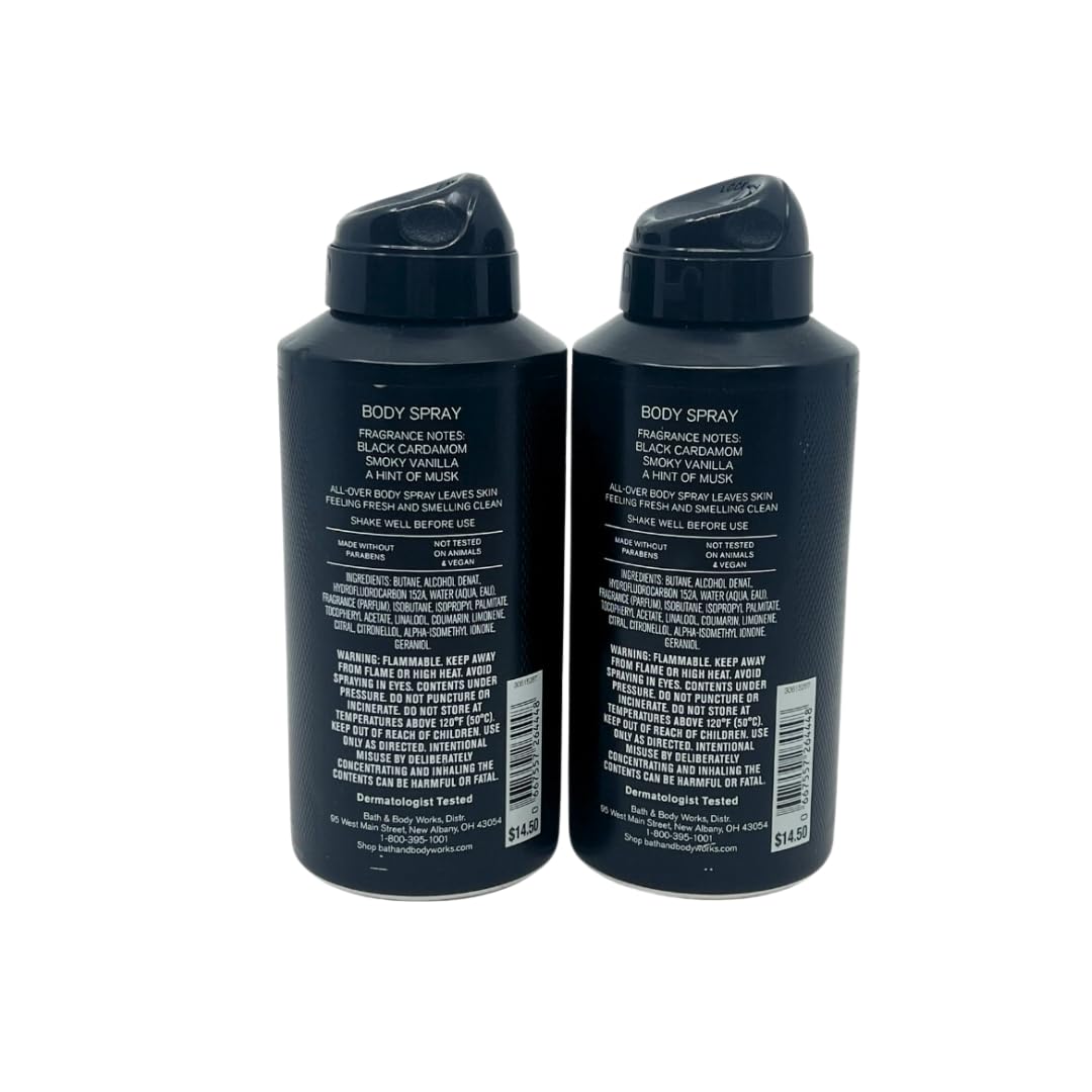 Bath & Body Works Men's Collection Deodorizing Body Spray - NOIR - Gift Pack for Holiday - Lot of 2