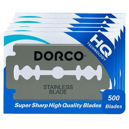Dorco ST300 Platinum Double Edge Razor Blades - 500 Count Premium Stainless Steel for Smooth Shaving