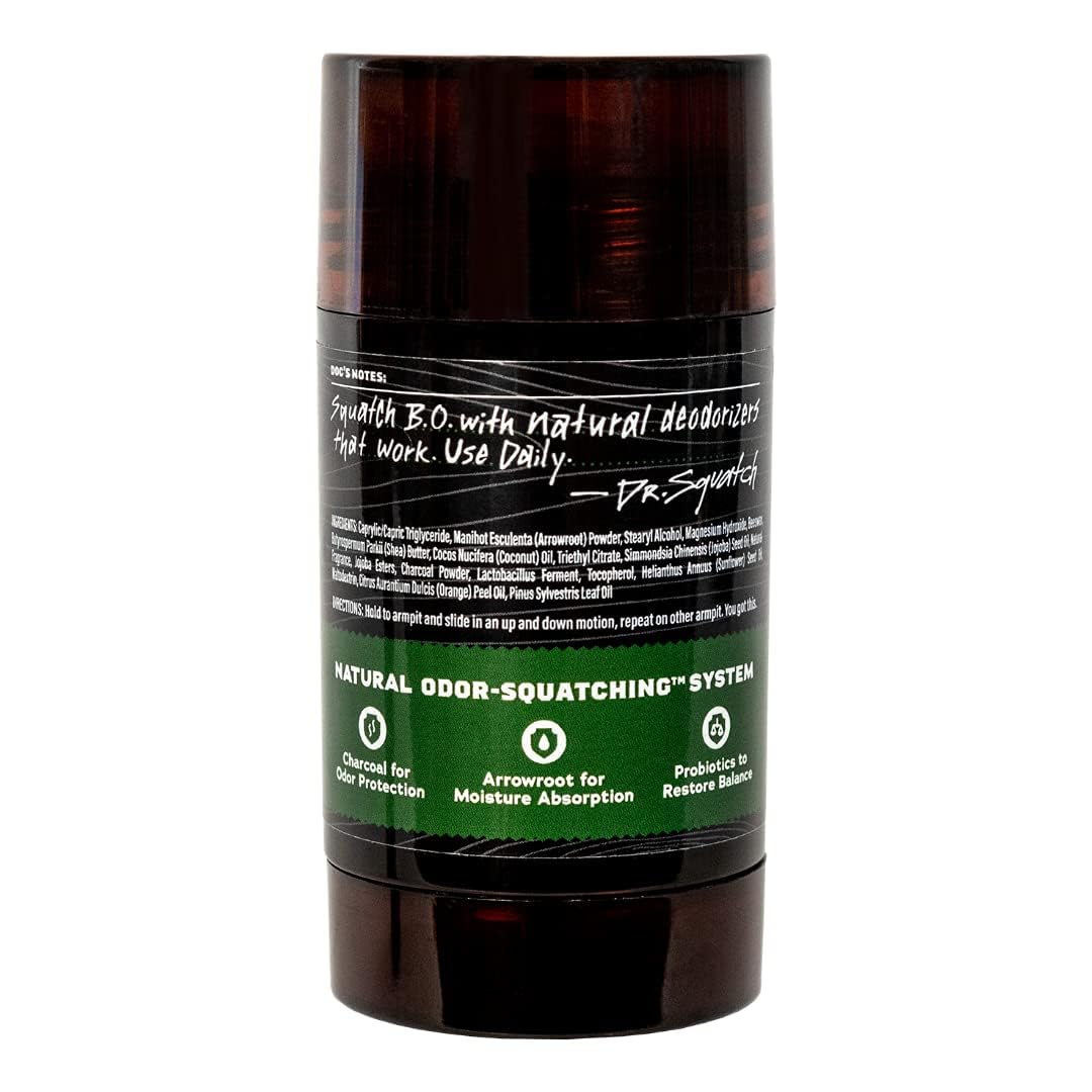 Dr. Squatch Natural Deodorant for Men – Odor-Squatching Men's Deodorant Aluminum Free - Pine Tar 2.65 oz (2 Pack)