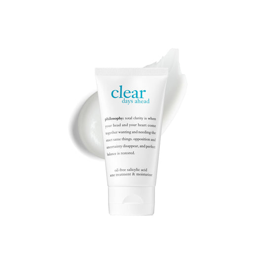 philosophy clear days ahead oil-free acne treatment & moisturizer - face moisturizer with salicylic acid - effectively reduces breakouts - 2 fl oz