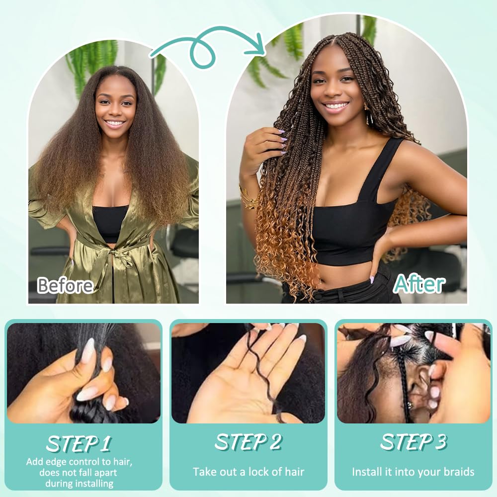 Ombre Human Braiding Hair for Boho Braids Virgin 12A Boho Hair for Braiding Deep Wave 14 Inch 150g Human Hair Braiding Hair Extensions