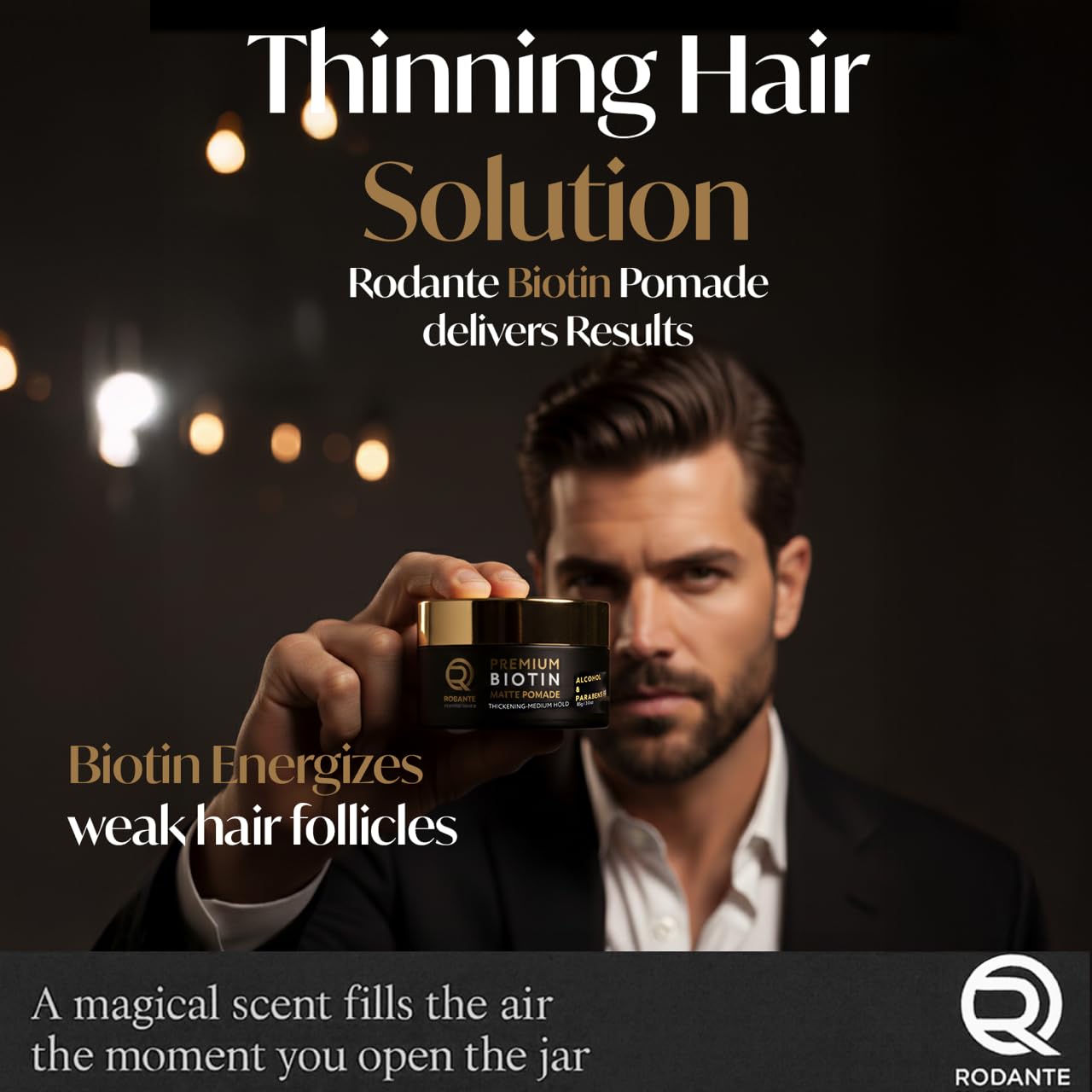 Biotin Matte Cream Texture Paste - Premium Thickening Pomade for Men | Medium Hold & Hair Growth Support, 85g/3oz