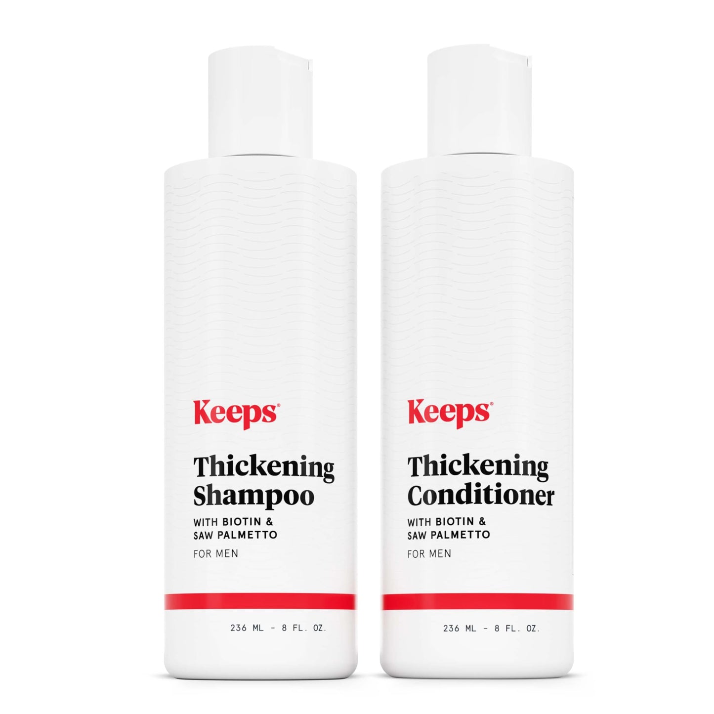 Keeps Thickening Shampoo & Conditioner for Men, 8 Oz Each