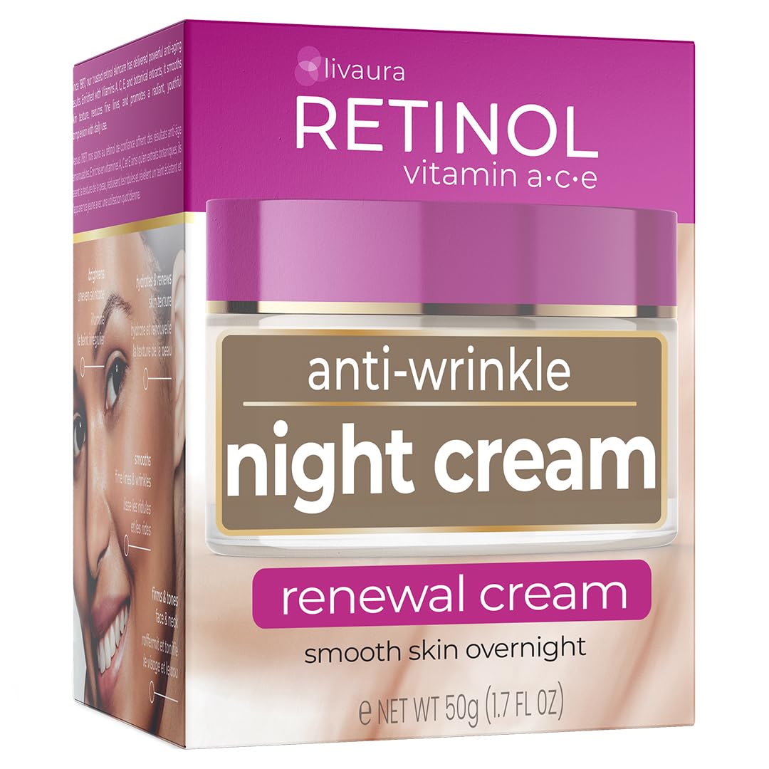 LIVAURA Retinol Night Cream – Anti Aging Face Cream for Women, Retinol Night Moisturizer for Face, Wrinkle Creams & Hydrating Facial Creams for Mature Skin, Reduce Fine Lines And Other Signs of Aging