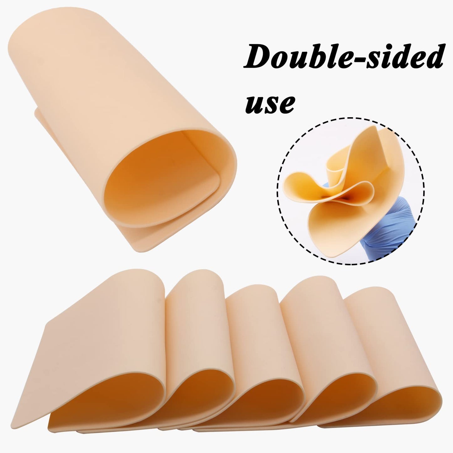 Blank Tattoo Practice Skins - Autdor 10Pcs Fake Tattoo Skin Double Sides 8x6" Fake Skin Tattooing and Microblading Eyebrow Practice Skin for Tattooing Supplies Beginners and Experienced Artists
