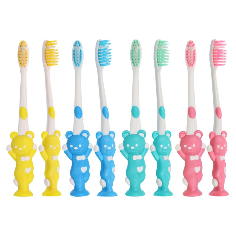 Gisdo 200pcs Bulk Disposable Kid Toothbrushes Individually Wrapped, Toothbrushes Kids Toothbrush for Age 2+ Children Toothbrush, Boys Girls Toothbrush(4 Colors)