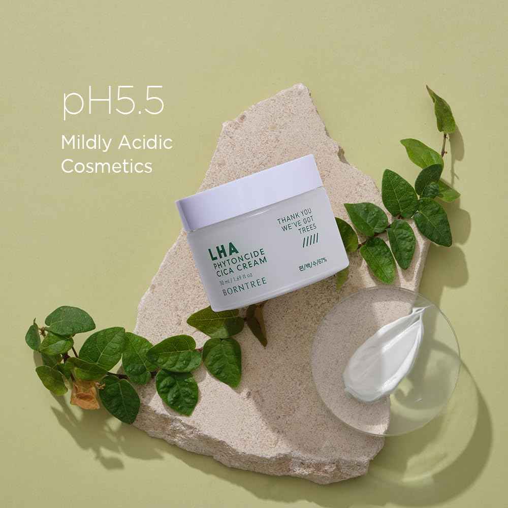 BORNTREE lha Phytoncide Cica Cream 1.69 fl oz/K_beauty,Vegan Cosmetics, Clean Beauty, Ewg All Green Grade/36ml soothing ingredients,pH5.5mildly acidic,adenosine, madecasoside,aha,baha,nature