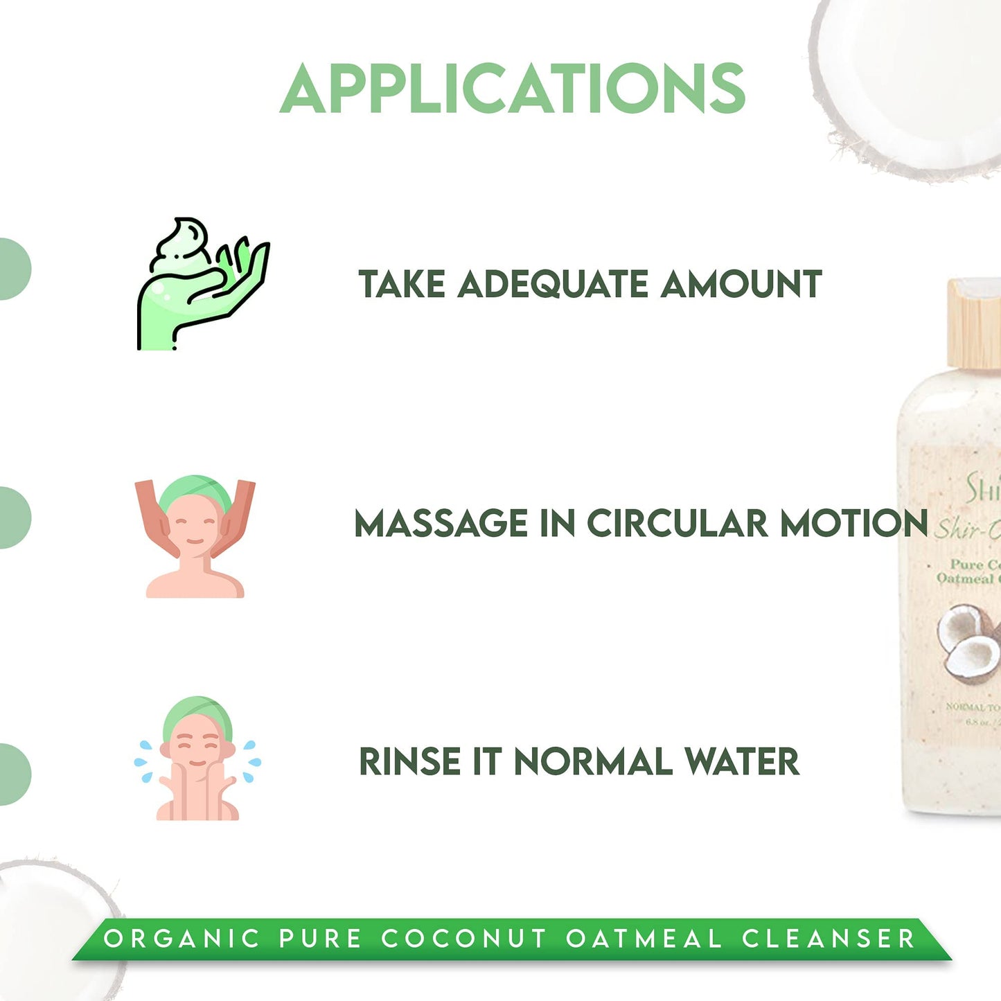 Shira Shir-Organic Pure Coconut Oatmeal Cleanser For Normal To Dry Skin Removes Dead Skin Cells And Provide Nourished Hydrated Soothing Skin.(200ml)