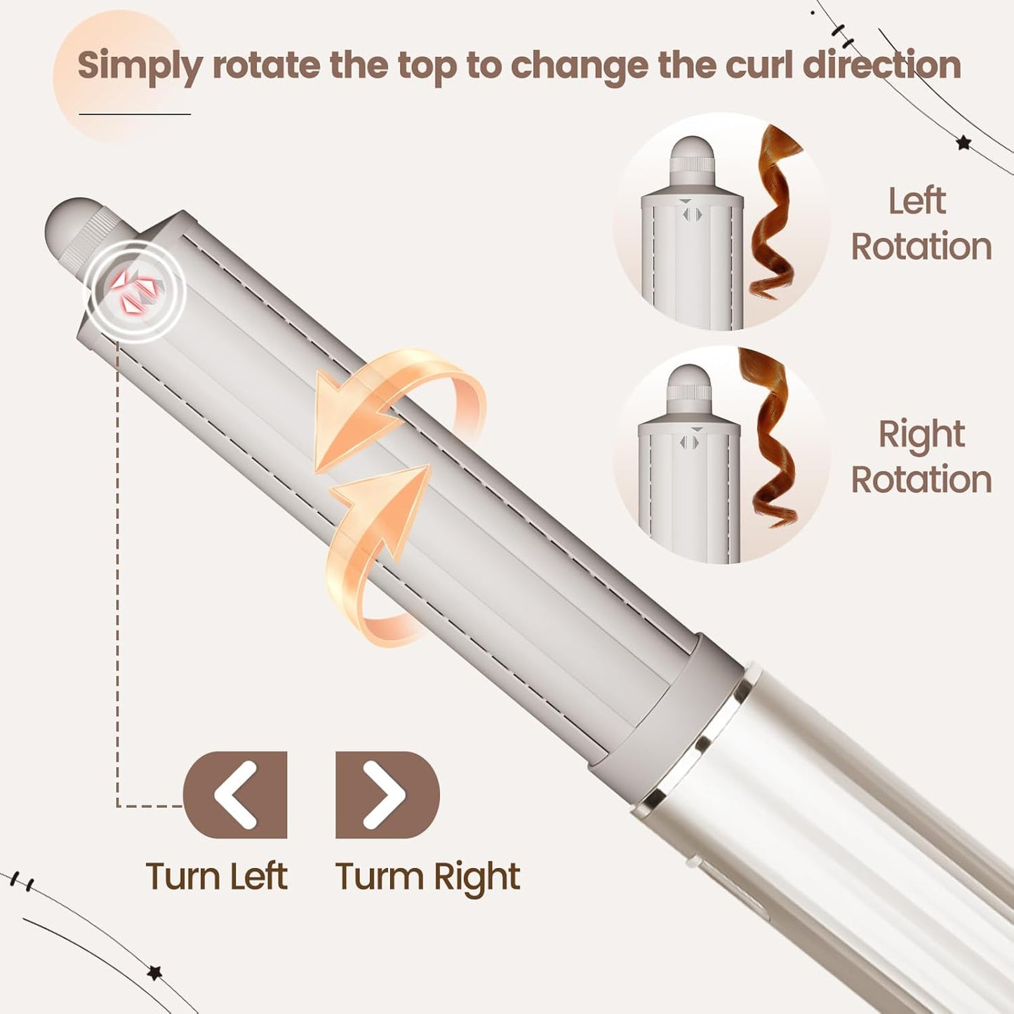 Hair Curling Barrel Attachment for Shark FlexStyle - 1.6in Self-Curling Accessory for Loose Waves | Dual Curl Direction