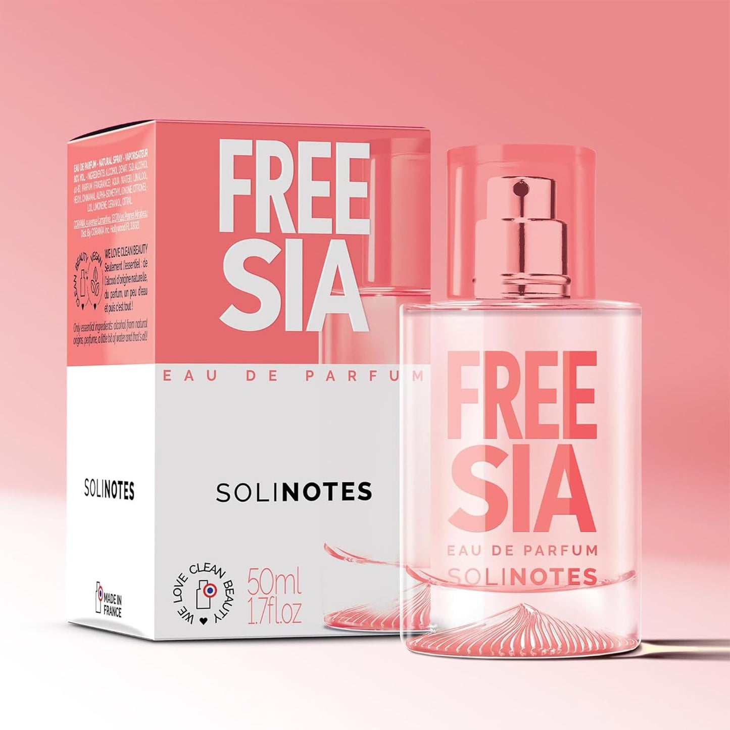 Solinotes Freesia Eau de Parfum, Pear & Jasmine, for Women & Men, 1.7 Fl Oz